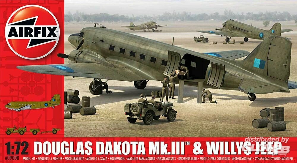 Douglas Dakota MkIII with Willys Jeep / 1:72   A09008