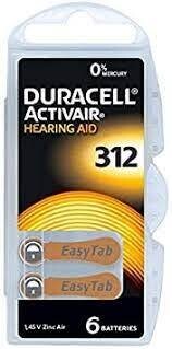Duracell Activair Hörgeräte-Knopfzelle DA 312 6er Blister