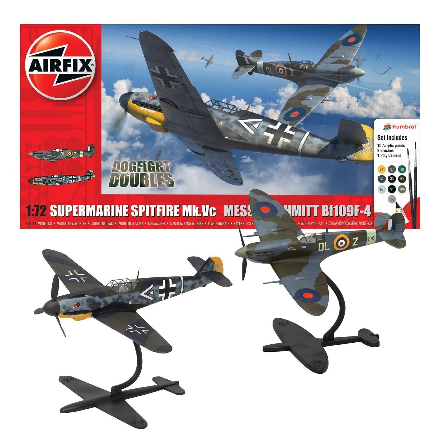 Spitfire/Bf109F Dogfight Double in 1:72 A50194