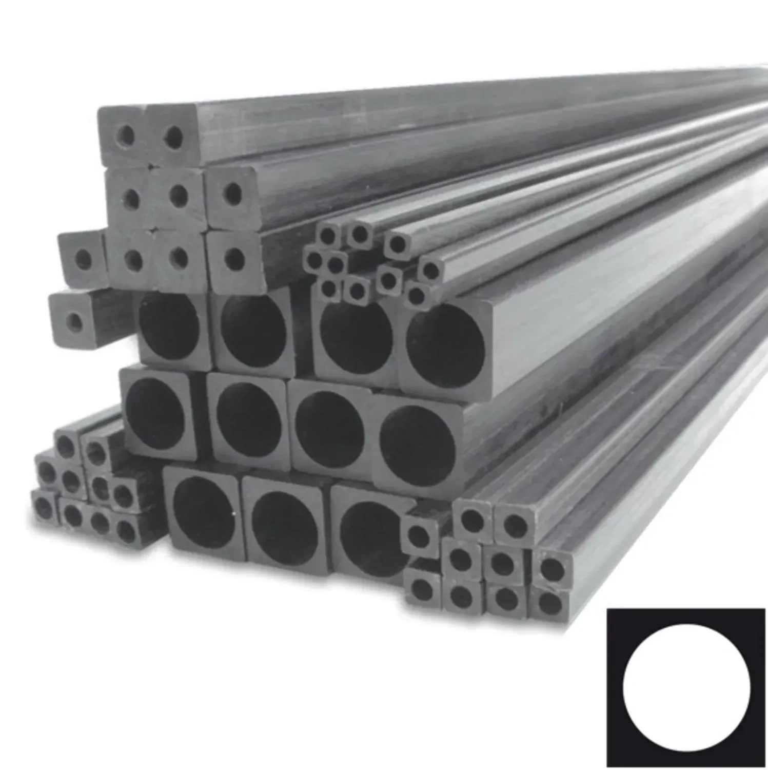 Carbon-Rohr 4-Kantrohr 4x4mm innen 3mm