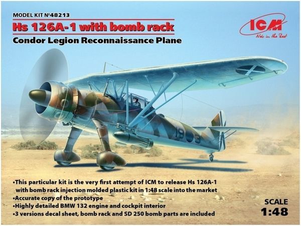 Henschel Hs 126A-1 with Bomb Rack 1:48 / 48213