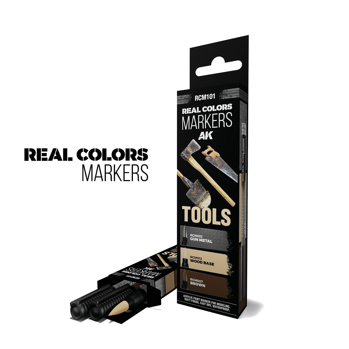 AK Interactive Set 3 Real Colors Markers 3 Farben RCM101