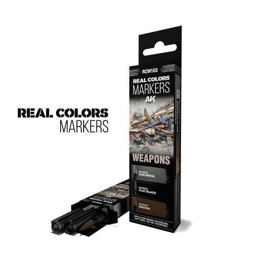 AK Interactive Set 3 Real Colors Markers AK Interactive Set 3 Real Colors Markers "Weapons" 3 Farben RCM103