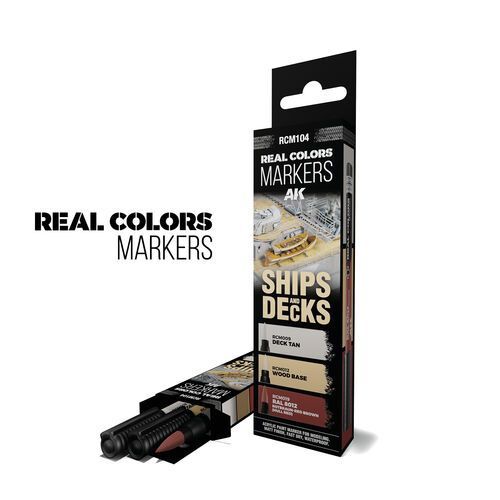 AK Interactive Set 3 Real Colors Markers AK Interactive Set 3 Real Colors Markers "Ships & Decks" 3 Farben RCM104
