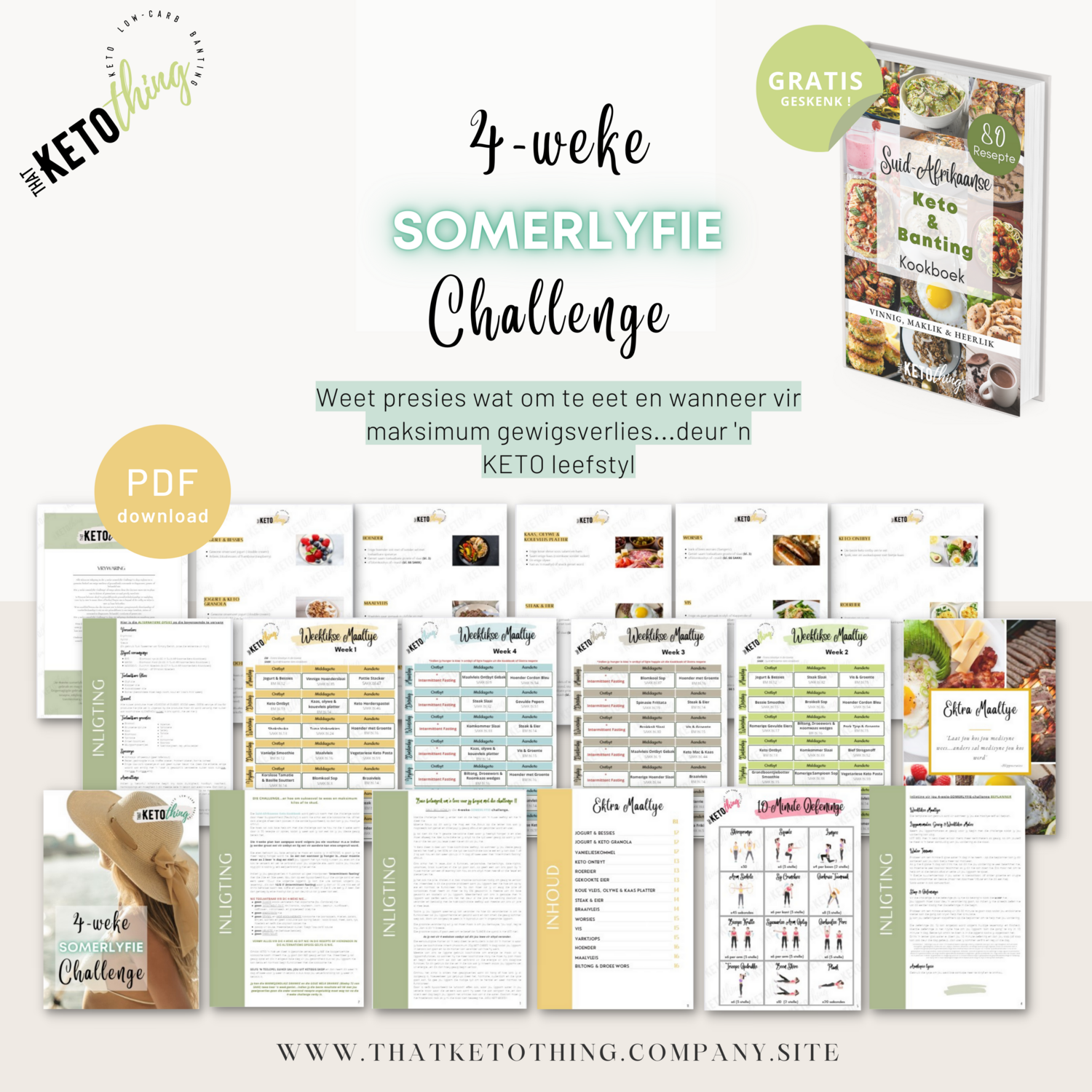 4-Weke Somerlyfie PAKKET (Keto &amp; 16/8 Intermittent Fasting) (Digitale eboeke)