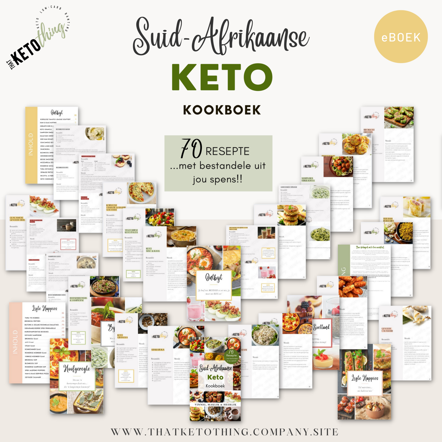 Suid Afrikaanse KETO Kookboek - 70 Resepte (Digitale eboek)