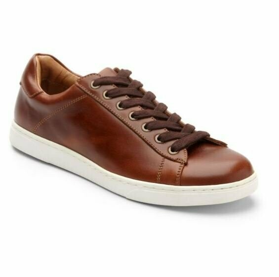 Vionic Mens Mott Baldwin casual leather sneaker – Dark Brown