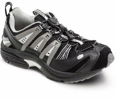 Dr Comfort Mens' Performance Athletic Shoe – Black/Grey