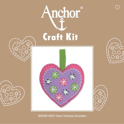 Anchor 1st Kit - Hearts Xmas Decoration Anchor 1st Kit - Hearts Xmas Decoration