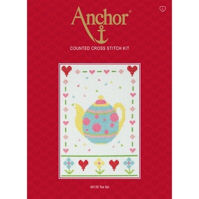 Anchor Starter Cross Stitch Kit - Tea Set Anchor Starter Cross Stitch Kit - Tea Set