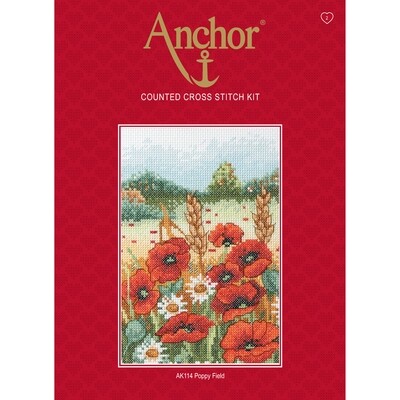 Anchor Starter Cross Stitch Kit - Poppy Field Anchor Starter Cross Stitch Kit - Poppy Field
