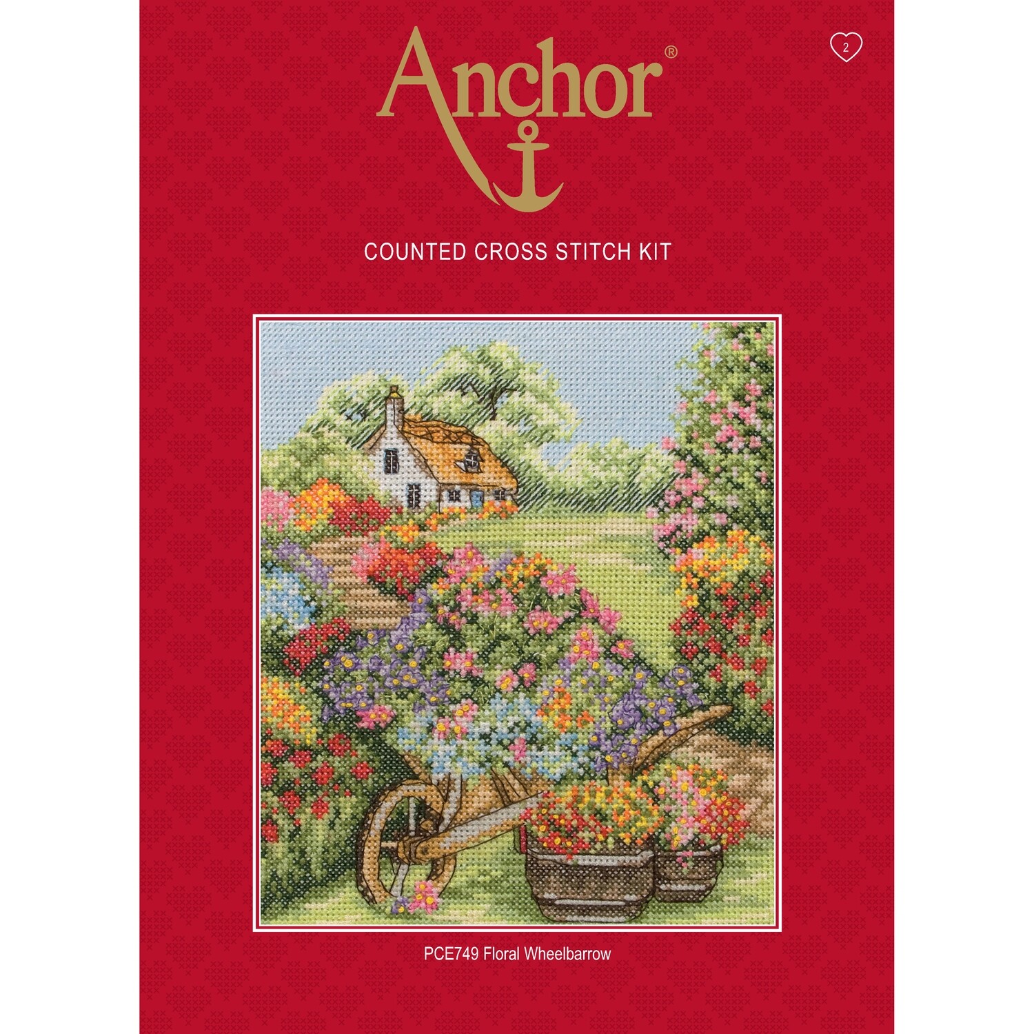 Anchor Essentials Cross Stitch Kit - Floral Wheelbarrow