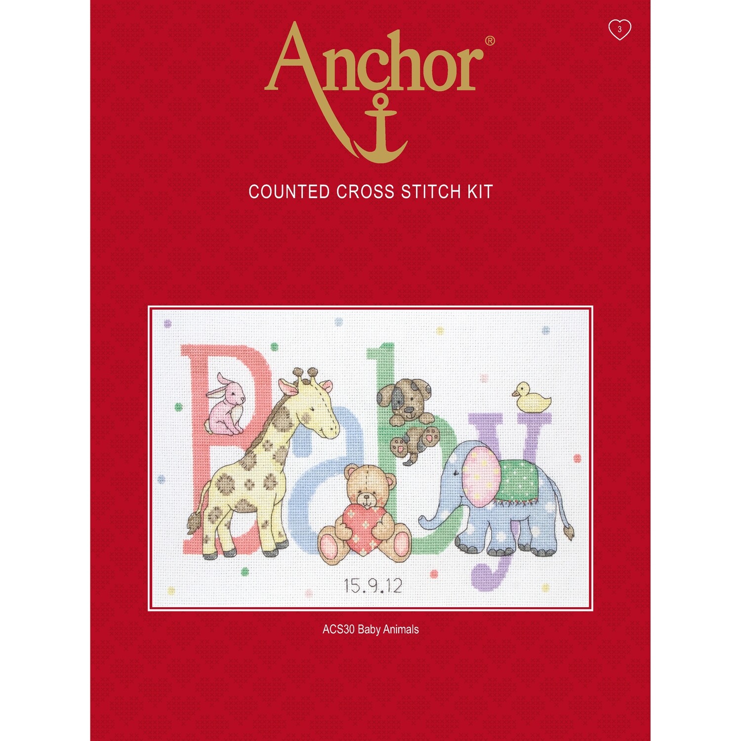 Anchor Essentials Cross Stitch Kit - Baby Animals Sampler