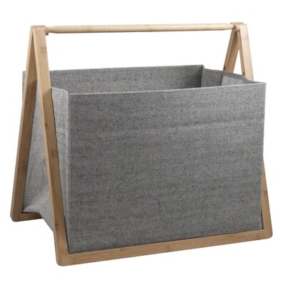 Folding Fabric Craft Basket - Grey