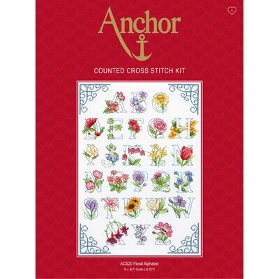 Anchor Essential Cross Stitch Kit - Floral Alphabet
