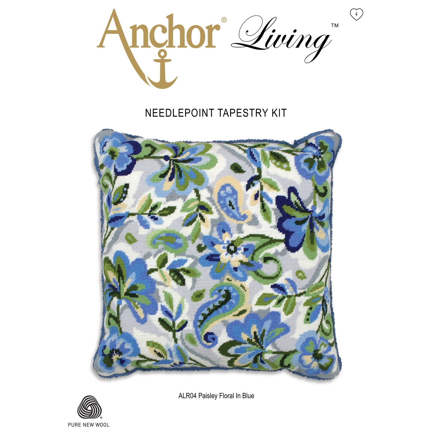 Anchor Essentials Tapestry Kit - Tapestry Paisley Floral Blue