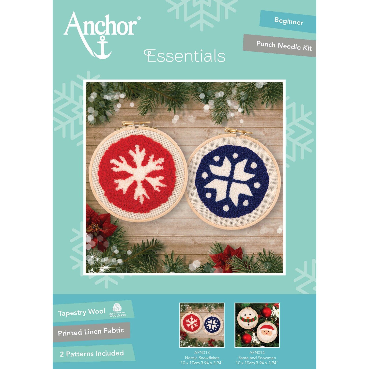 Anchor Essentials Punch Needle Kit - Nordic Snowflakes