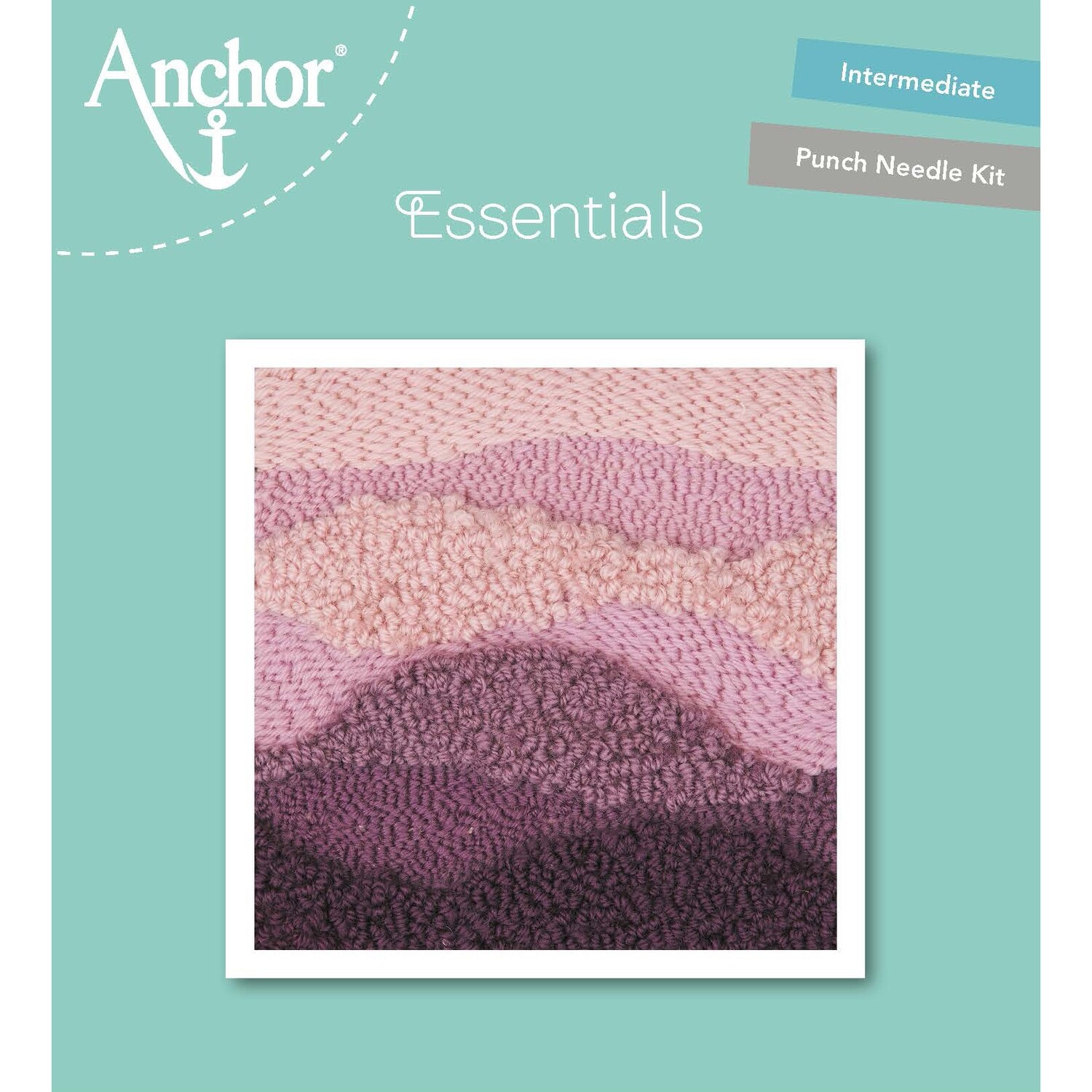 Anchor Essentials Punch Needle Kit - Mauve Wave (15 x 15 cm)