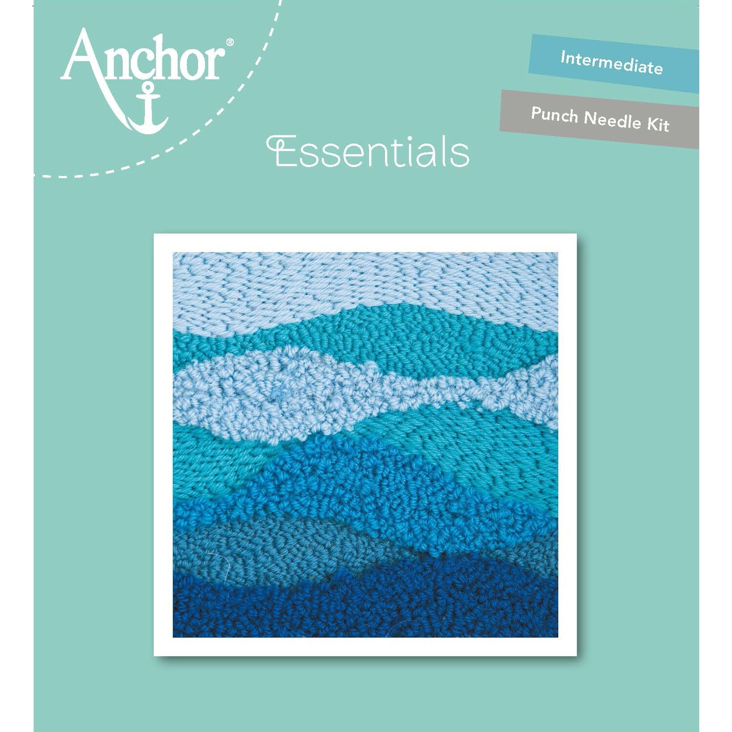 Anchor Essentials Punch Needle Kit - Blue Wave (15 x 15 cm)