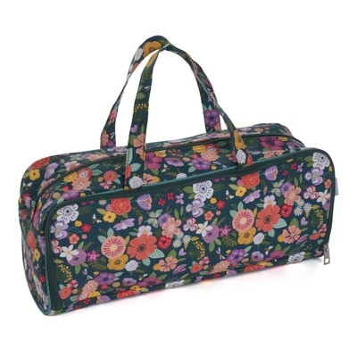 Knit Pin Bag with Pin Case - Floral Garden Teal Knit Pin Bag with Pin Case - Floral Garden Teal