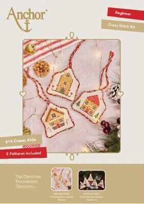 Kit Anchor Essential - Decorações de ponto cruz de Natal (casas)