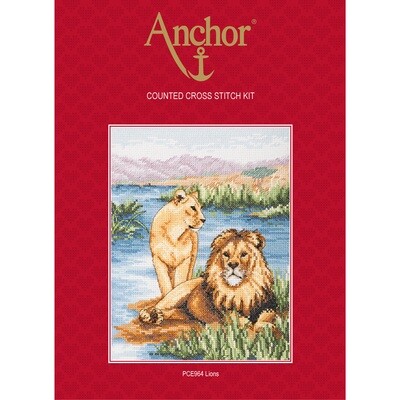Anchor Essentials Cross Stitch Kit - Lions