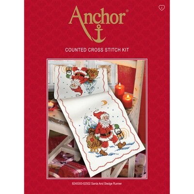 Anchor Essentials Cross Stitch Kit - Santa & Sledge Runner