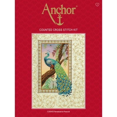 Anchor Essentials Cross Stitch Kit - Renaissance Peacock