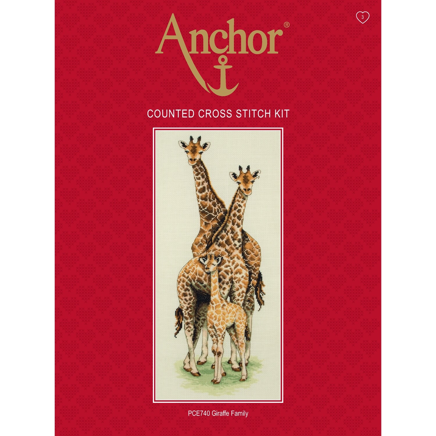 Anchor Essentials Cross Stitch Kit - Giraffe Family