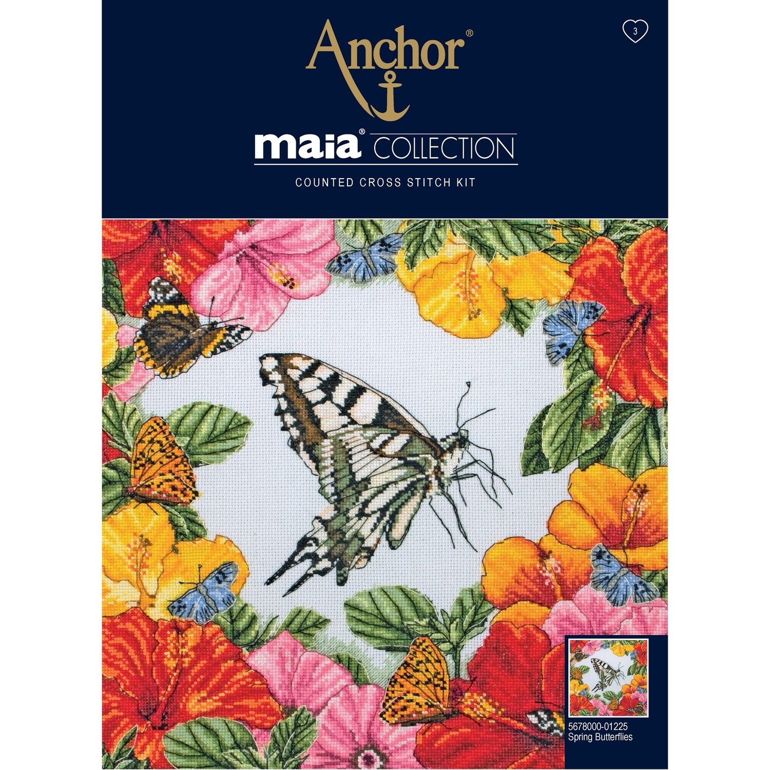 Maia Cross Stitch Kit - Spring Butterflies