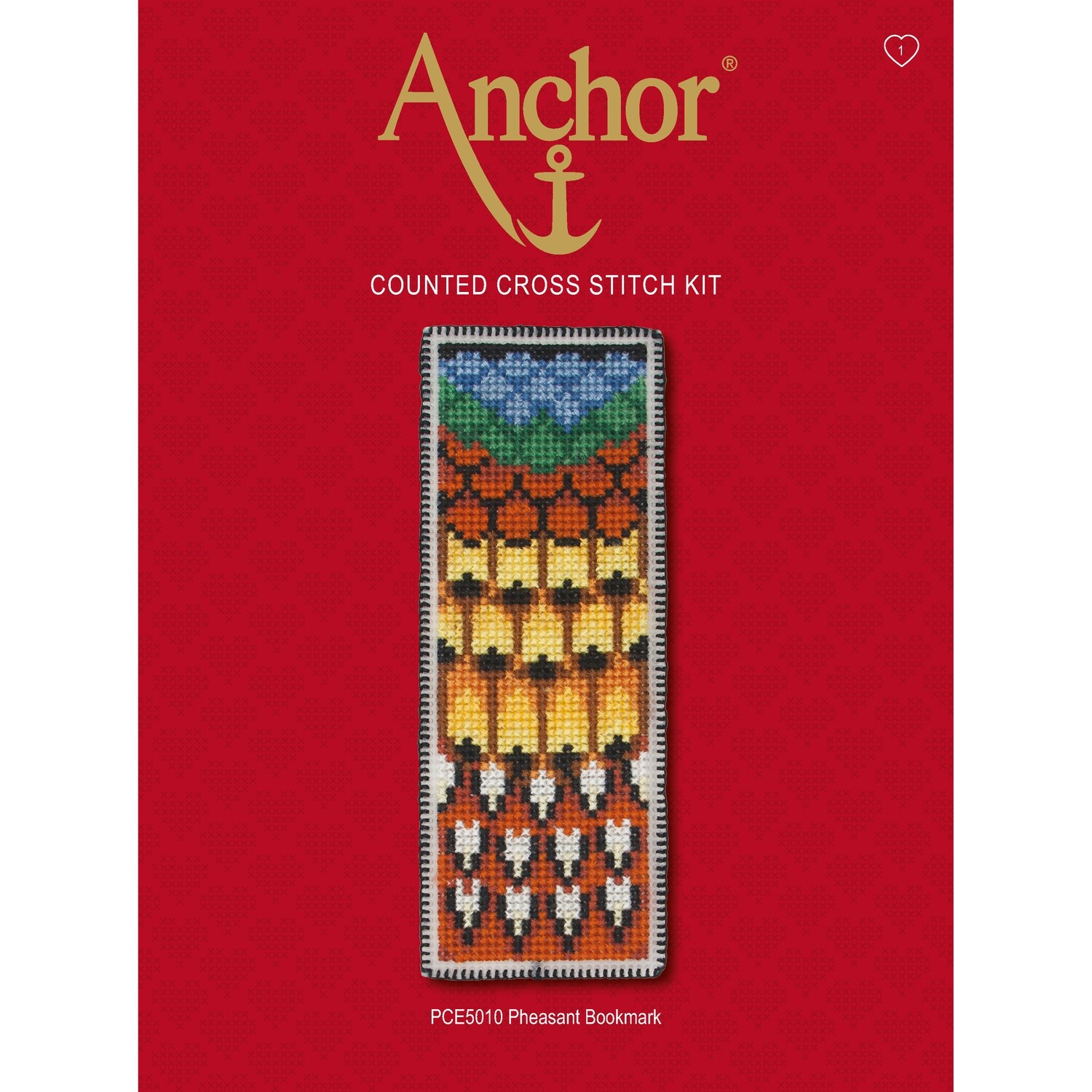 Anchor Essentials Cross Stitch Kit - Pheasant Bookmark