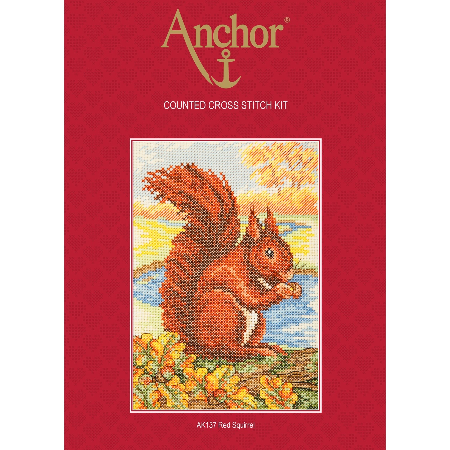 Anchor Essentials Cross Stitch Kit - Red Squirrel
