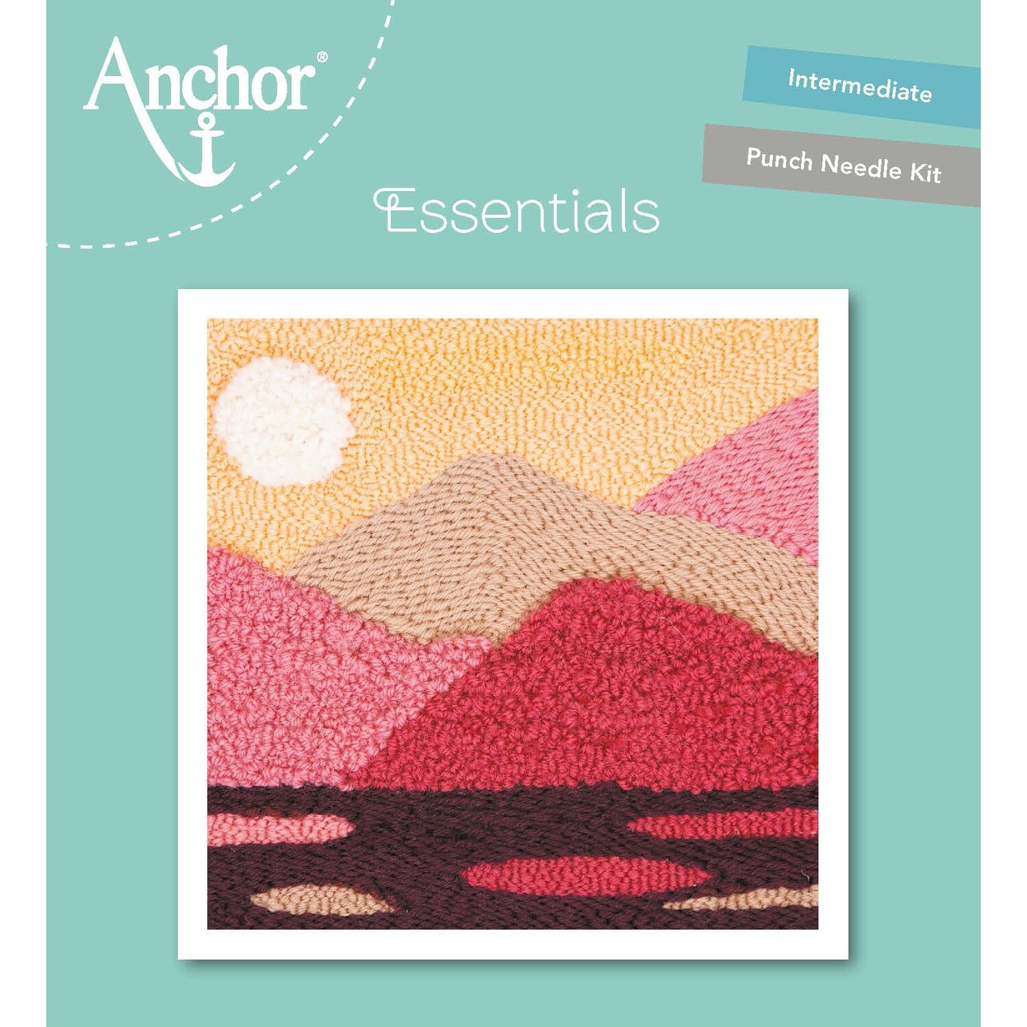 Anchor Essentials Punch Needle Kit - Tranquil mountain (15 x 15 cm)