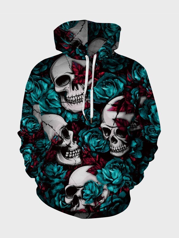 Skull Print Hoodie