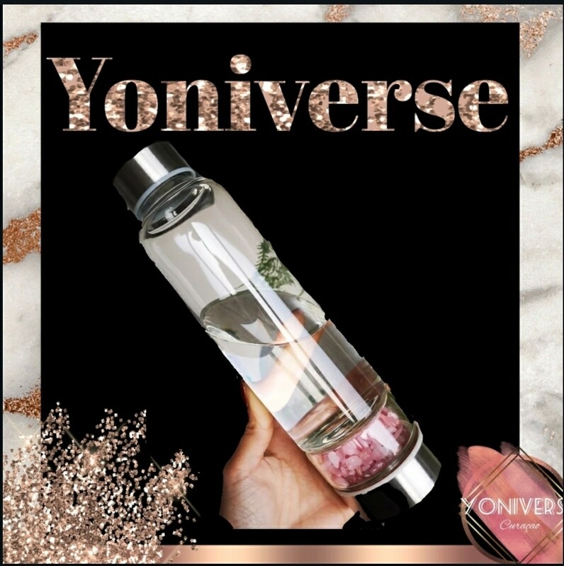 Yoniverse Rose Quartz Glass Bottle