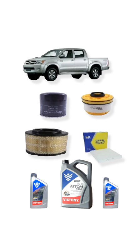 Kit de Filtros Toyota Hilux 2.5 Diésel 2005 - 2015+ Lubricante Motor