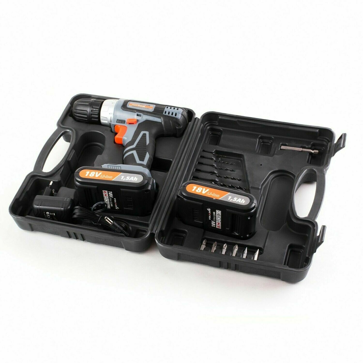 Akkuschrauber 2-Gang Bohrschrauber 2 Akku 1500 mAh 18 Volt Li-Ion mit Koffer