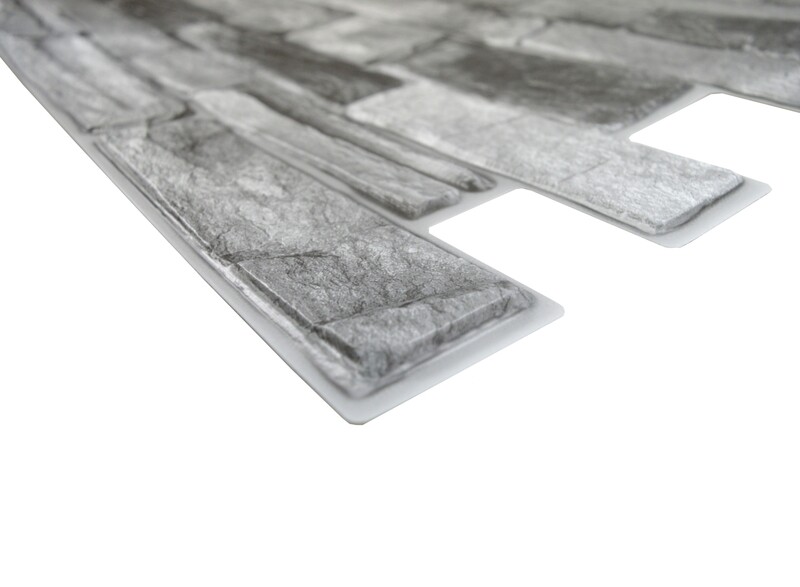 3D Wandpaneel Schiefer Silber