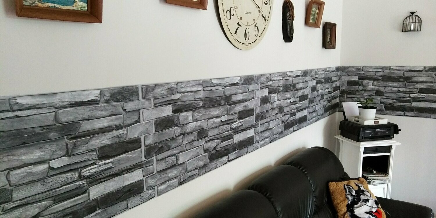 3D Wandpaneel Schiefer Silber