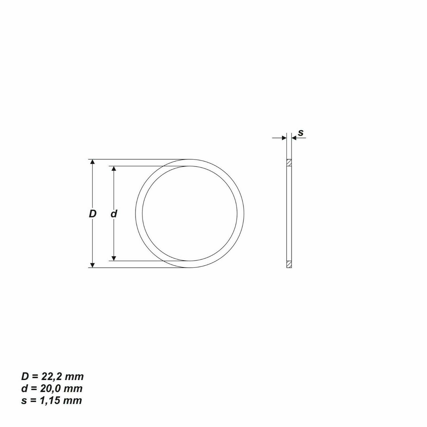 Reduzierring von 22,2 mm auf 20 mm Ersatzring für Kreissägeblatt