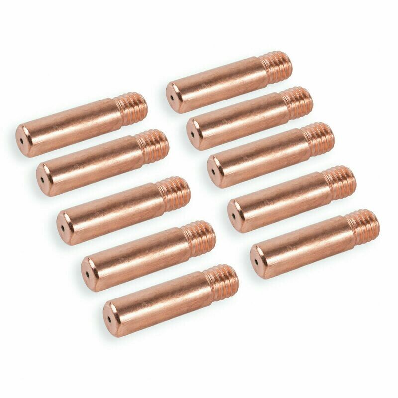 10 Stück 0,8 mm Stromdüsen Kontaktröhrchen für MIG / MAG Schweißgerät M6 x 25 mm