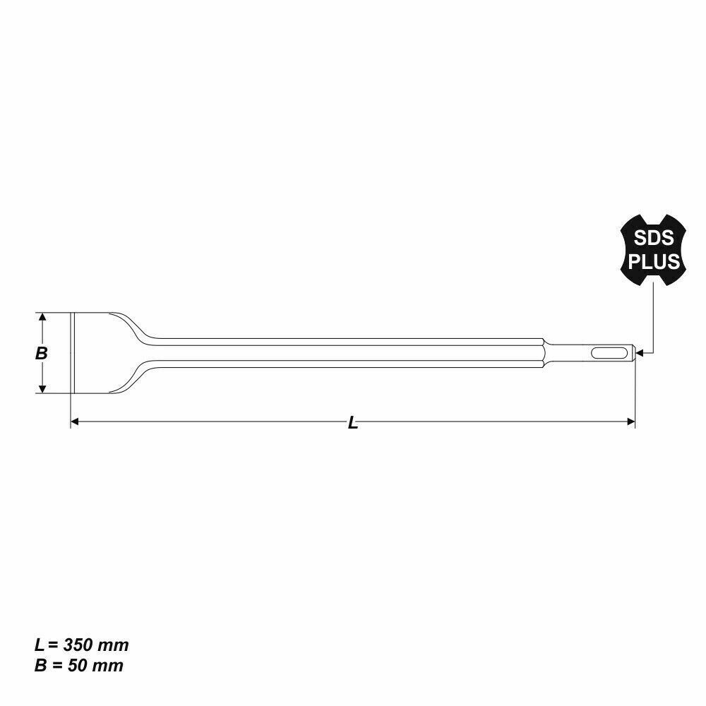 SDS Plus Meissel Meißel Flachmeißel Breitmeißel 50 x 350 mm Breitmeissel Fliesen