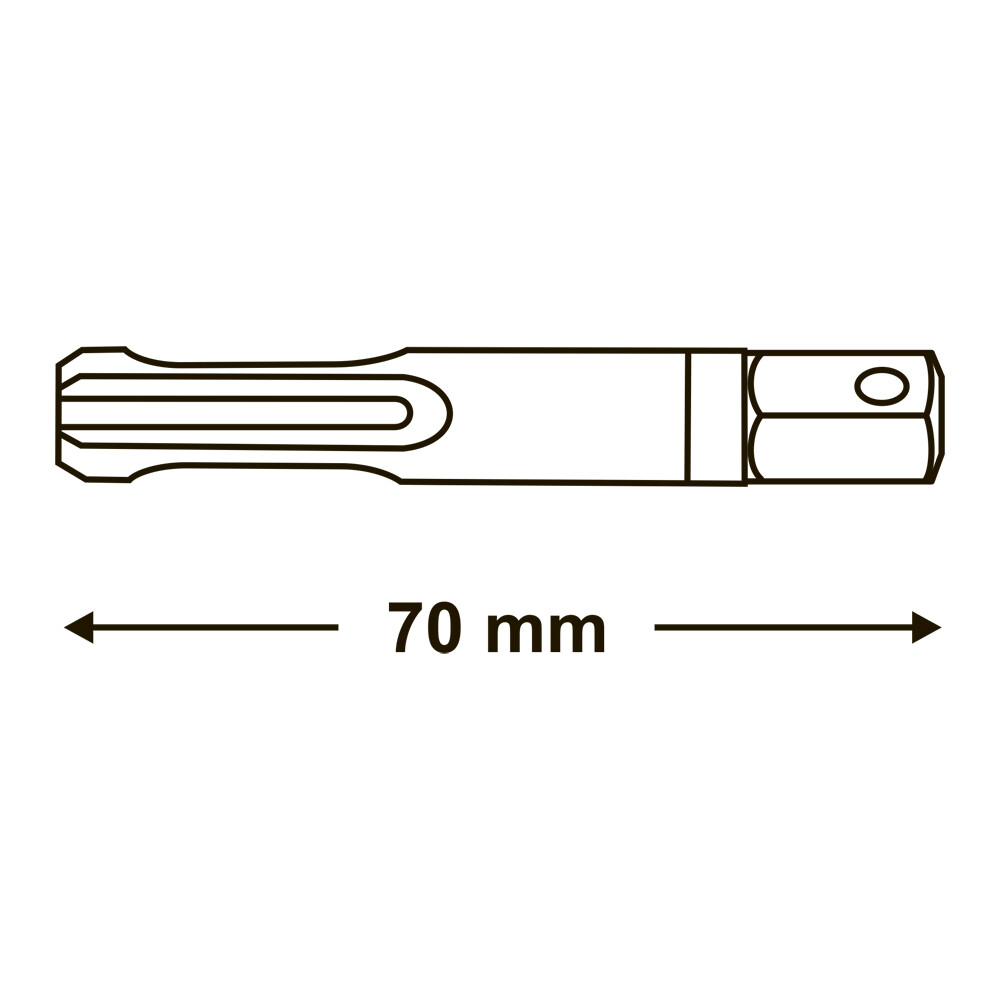 Almipex SDS Plus Adapter für Steckslüssel 3/8 Zoll 3/8" Länge 70 mm