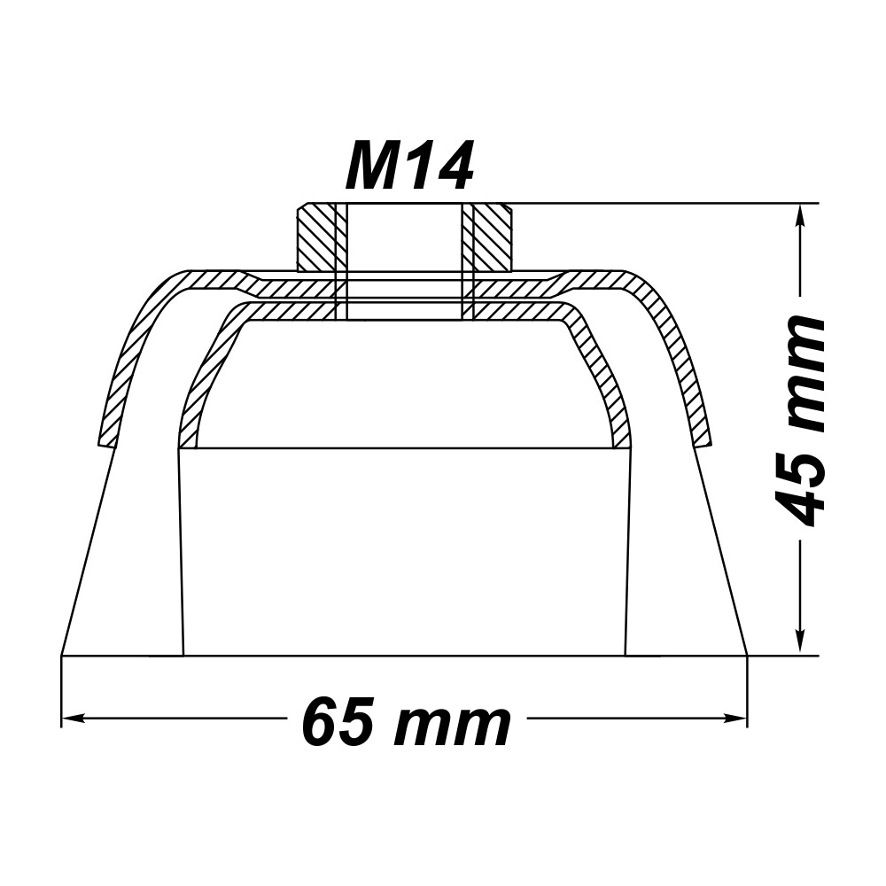Topfbürste Drahtbürste Bürste Ø 65 mm gezopft M14 für Winkelschleifer