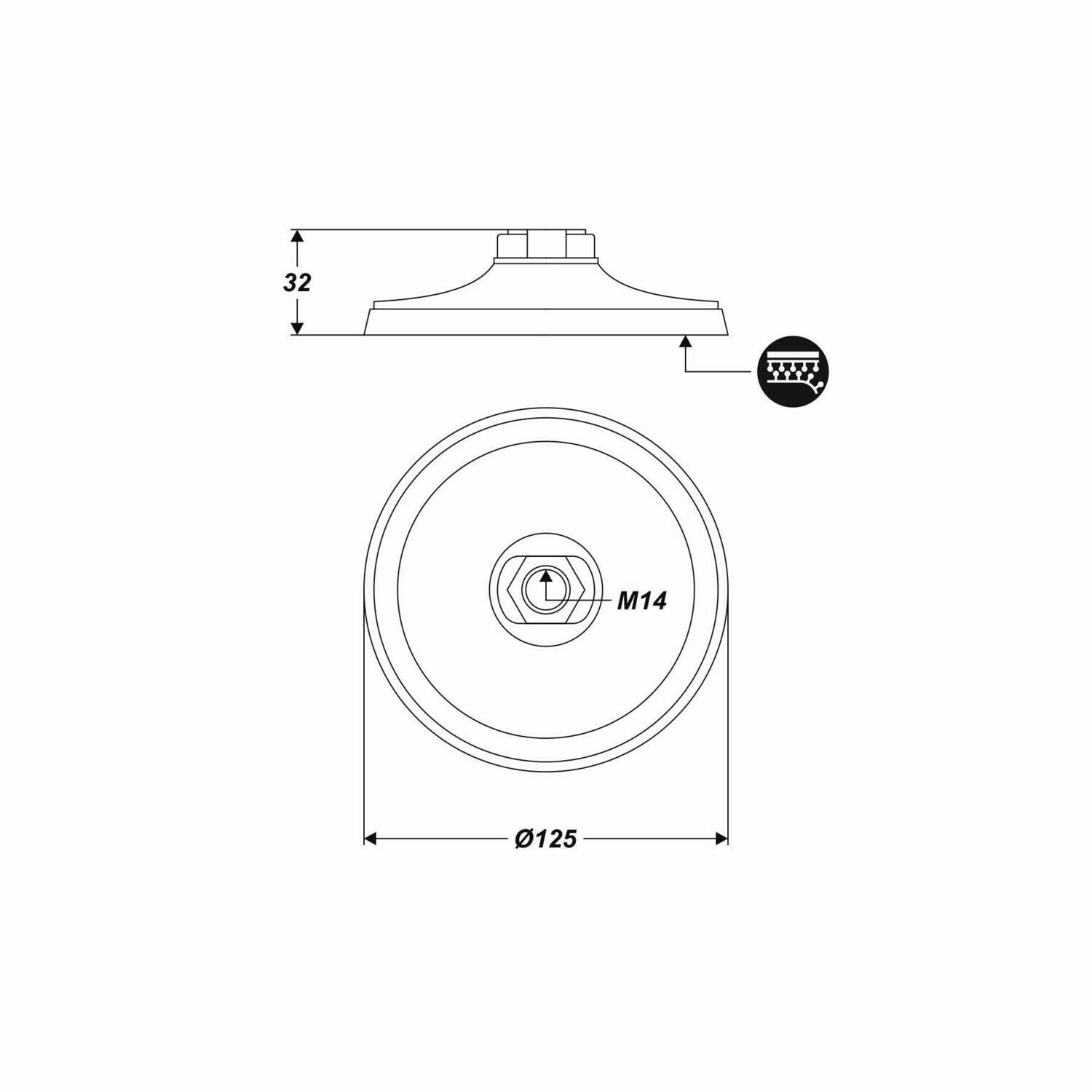 Klett Schleifteller 125 mm Stützteller Klettscheibe Polierteller Polierbezug