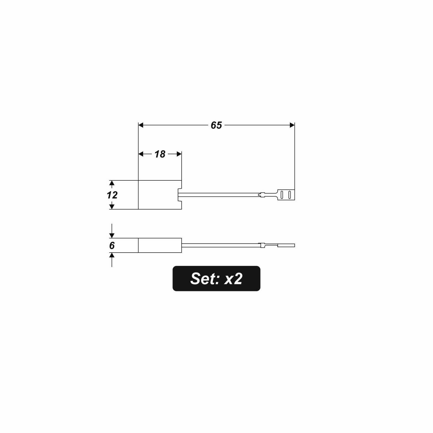 Kohlebürsten 2 Stück Ersatzkohlen, Motorbürsten, Motorkohlen 6 x 12 x 18 mm