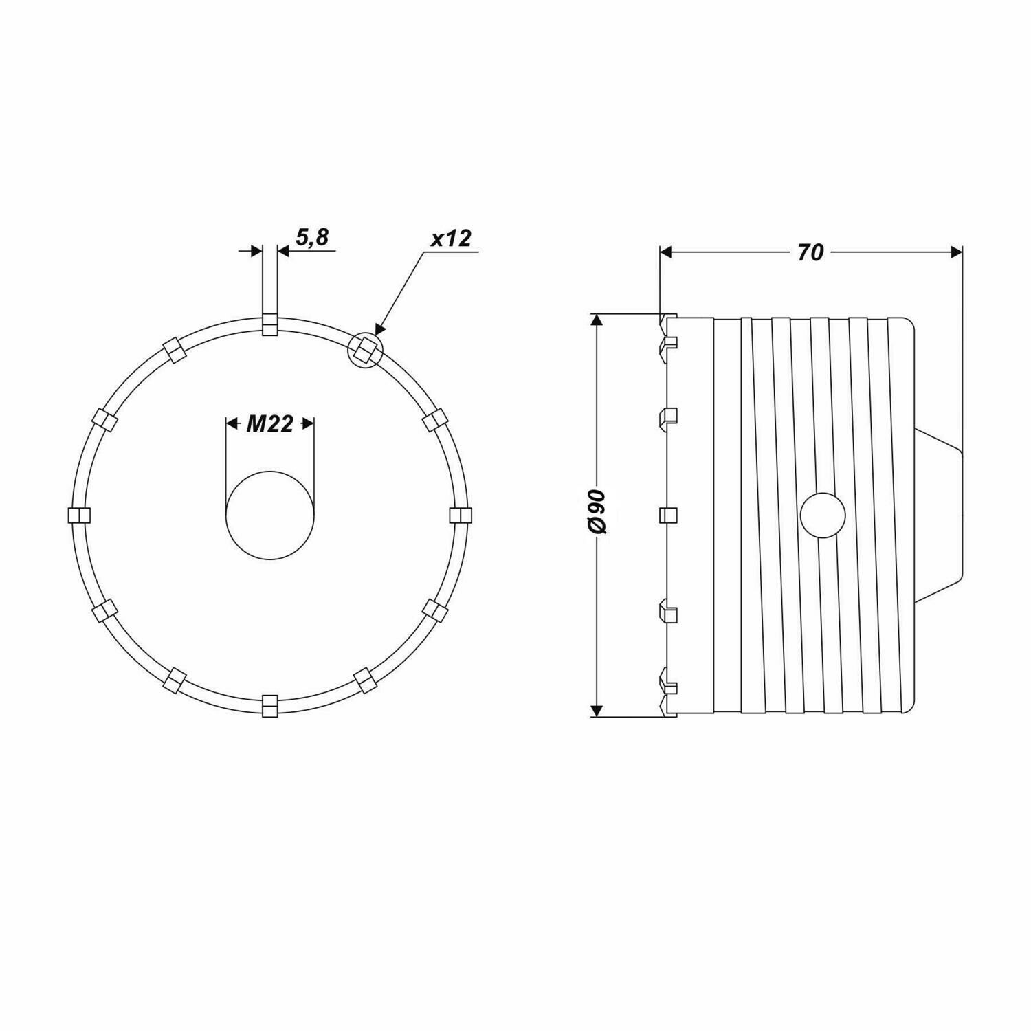 HM Lochsäge Bohrkrone Dosenbohrer Ø 90 mm für Beton Mauerwerk Naturstein