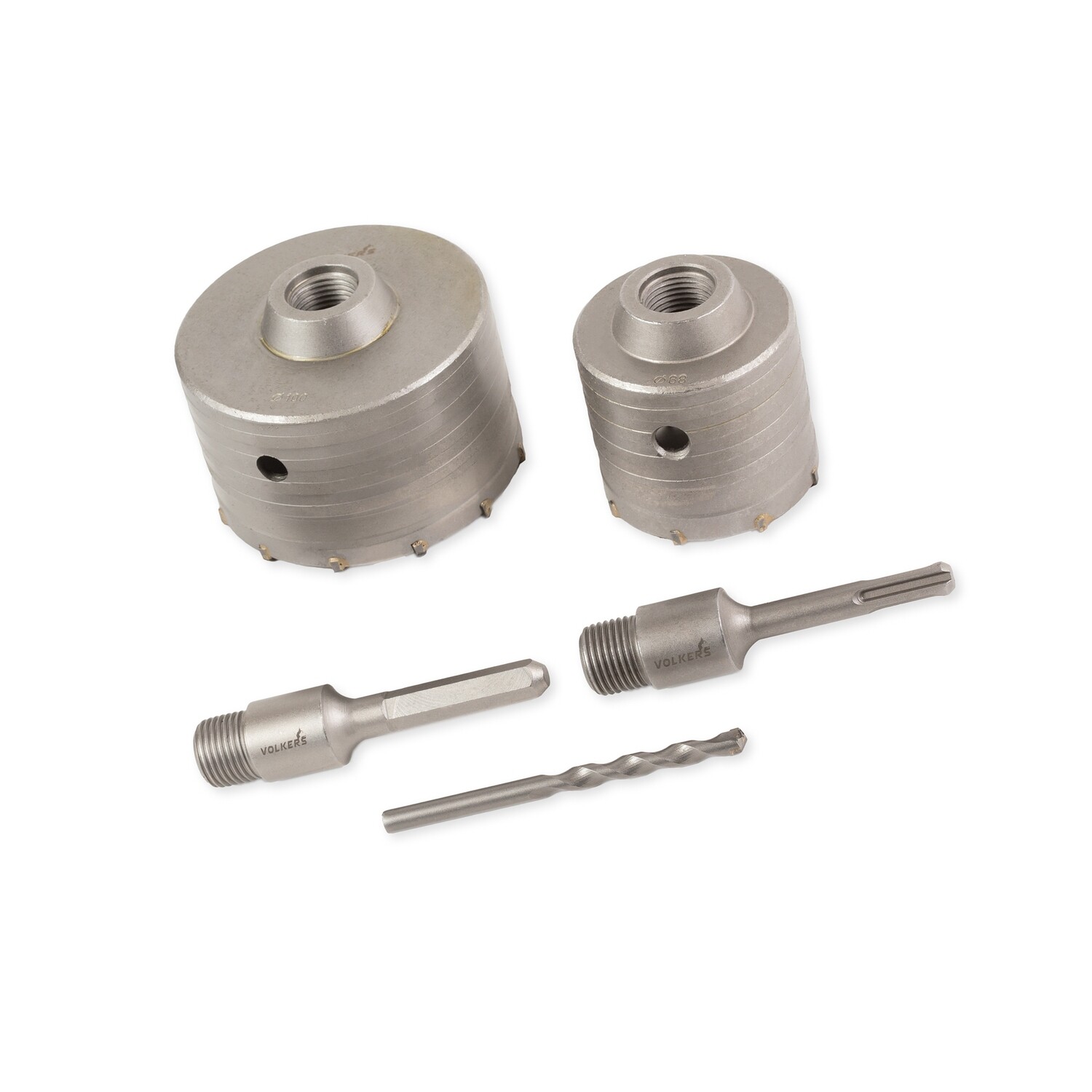 5 tgl HM Lochsäge Satz Bohrkrone Beton Dosenbohrer Ø 68 / 100 mm mit 2 Adaptern