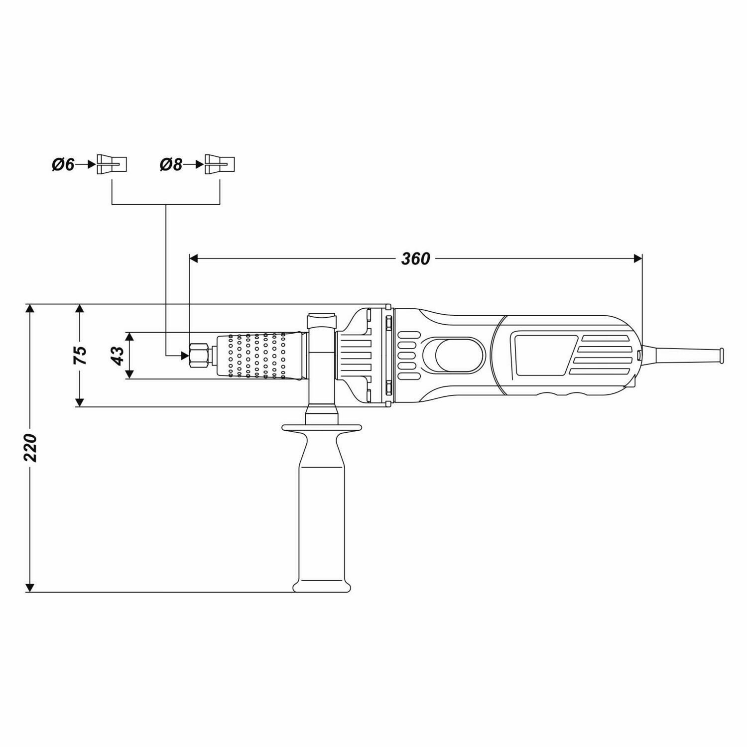 Geradschleifer Geradeschleifer Stabschleifer Schleifer mit Drehzahlregler 600 W