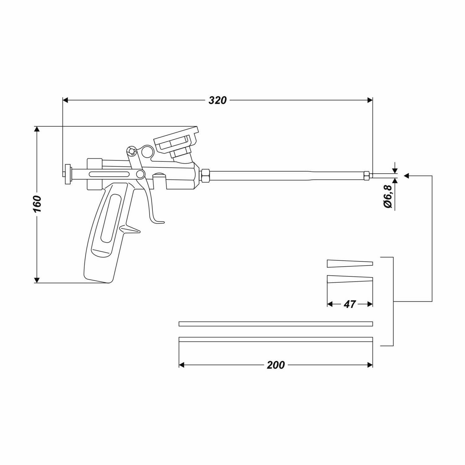 Bauschaumpistole PU Schaumpistole für Pistolenschaum Pistole Montageschaum